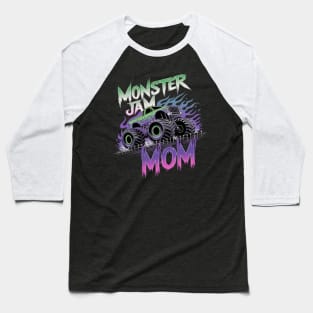 Monster Jam Grave Digger Mom Family Motorsports Baseball T-Shirt